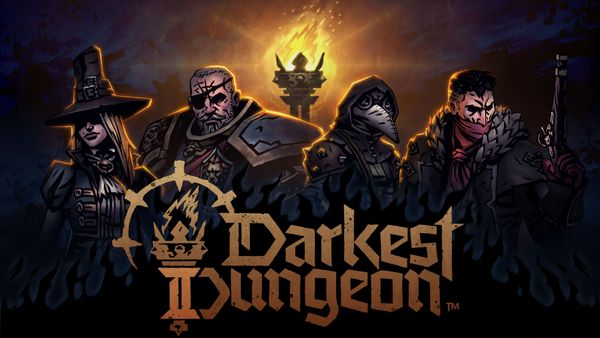 Main Key art for Darkest Dungeon 2, showing the initial party of heroes